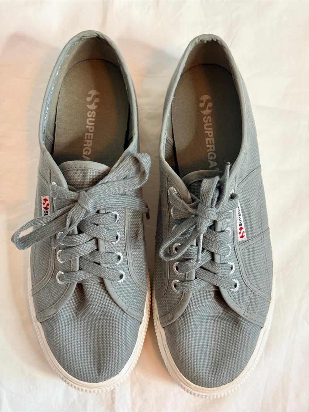 Superga 2790 Acotw Platform Canvas Sneakers Gray Grey 9.5